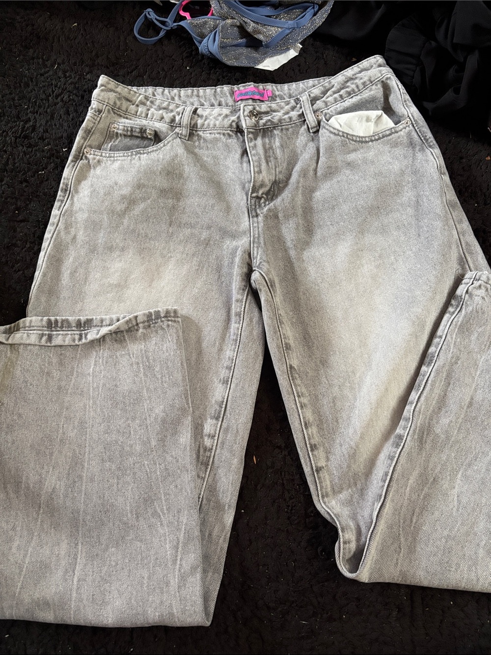 Women’s Edikted Size L Washed Gray Wide Leg Fit